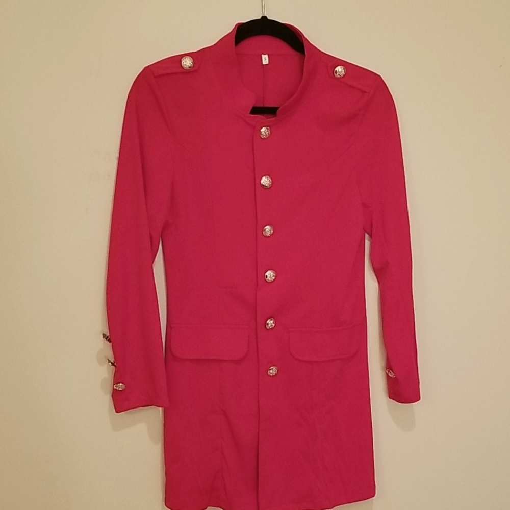Jacket red military styling (s)